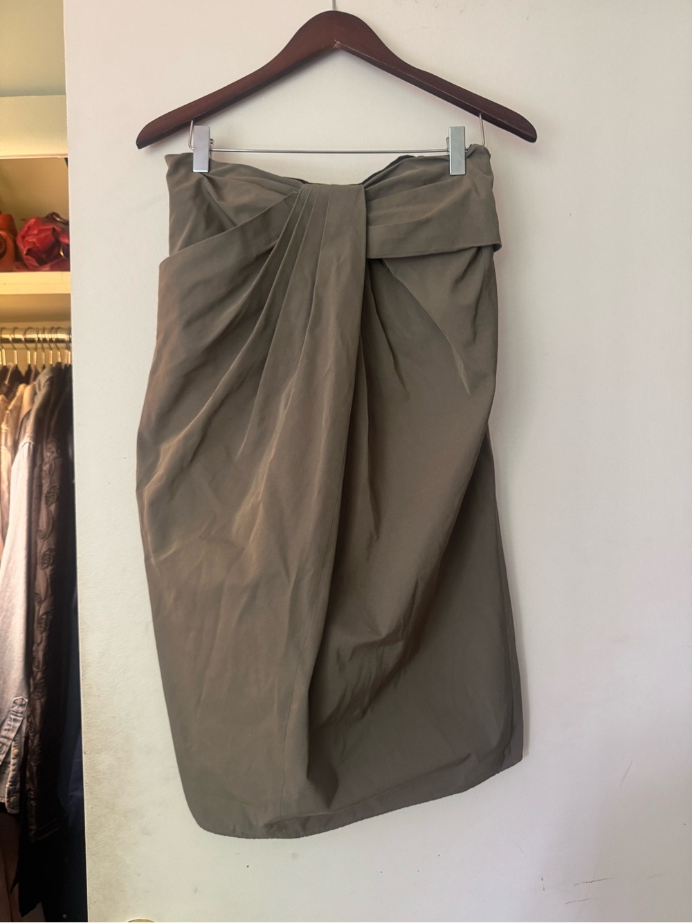 Early 2000’s Olive Draped Mini Dress
